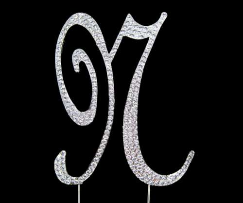 Large Diamante Letter - N - Click Image to Close